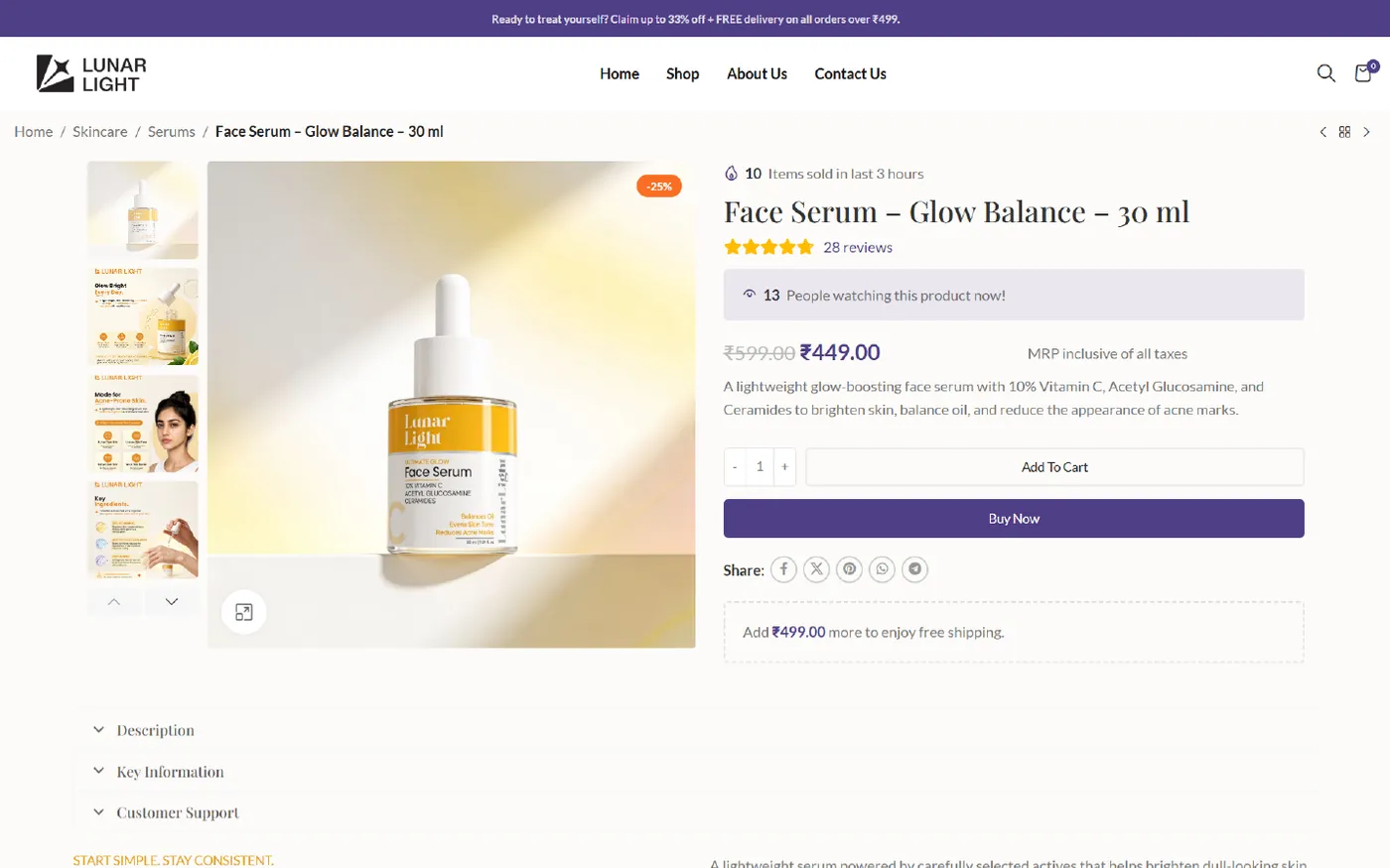After: Product page: Face Serum